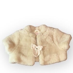 Janie and Jack faux fur infant newborn girl shawl cardigan jacket coat